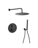 Valaz ducha empotrada termostática pared negro mate jucar 25cm