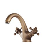 Grifo lavabo bimando retro agnes dorado envejecido