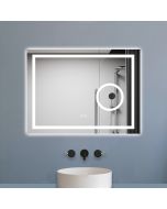 Espejo de baño LED 80×60cm + espejo de aumento + bluetooth