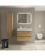 Mueble baño bequia 100cm + lavabo cerámica| roble |100x45x66