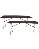 Pack 2 mesas plegables 180cm rectangular catering thinia home