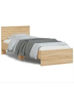 Cama -75x190 cm con cabecero madera de ingeniería roble sonoma