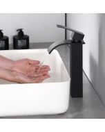 Grifo de cascada moderno negro para lavabo de baño - cecipa