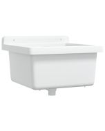 vidaXL fregadero lavabo de pared resina blanco 40x40x24 cm