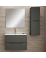 Mueble baño, lavabo, espejo y aplique LED victoria 100x45cm grafito sus.