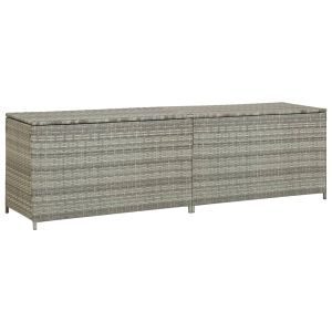 vidaXL caja de almacenaje de jardín ratán sintético gris 200x50x60 cm