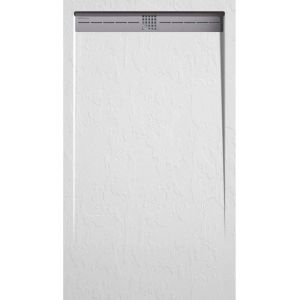 Plato de ducha pizarra arco blanco  70x100 cm rejilla inox