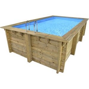 Piscina de madera rectangular "aruba" - 5,00 x 3,00 x 1,24 m