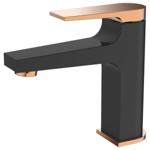 Grifo lavabo negro oro monomando midnight