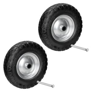 2x rueda para carretillas acero 390mm negro