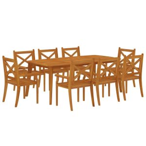 vidaXL juego de comedor de jardín 9 piezas madera maciza de acacia