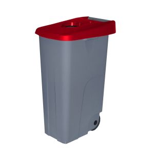 Denox - contenedor de basura denox  65,  | 110 l - tapa abierta - rojo