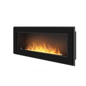 Rame 120 - chimenea de bioetanol empotrada de pared - negro - con cristal