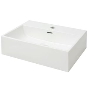 vidaXL lavabo con orificio para grifo cerámica blanco 51,5x38,5x15 cm