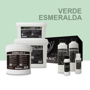 Kit microcemento sar 5m² paredes/suelos verde esmeralda