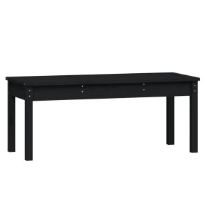 vidaXL banco de jardín madera maciza pino negro 109x44x45 cm