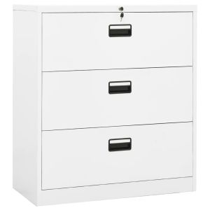 vidaXL armario archivador de acero blanco 90x46x103 cm