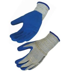 Guantes tejidos de aramida/alambre de acero tkv105 gris/azul t10 singer tkv