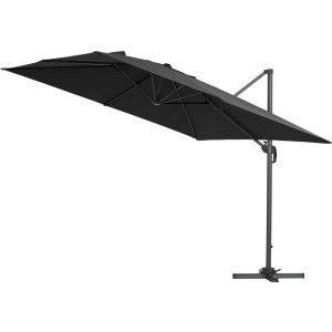 Parasol lateral de jardín alu "sun 3" – cuadrado – 3 x 3 m – negro + funda