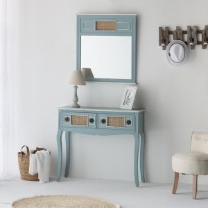 Espejo de madera azul 70x03x76