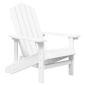 vidaXL silla de jardín adirondack hdpe blanca