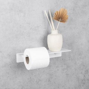 Daske portarrollos papel higiénico adhesivo blanco izquierdo base line