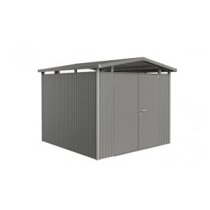 CASETA METALICA BIOHORT JARDIN PANORAMA P5 DOBLE PUERTA COLOR GRIS CUARZO