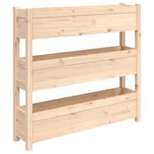 vidaXL jardinera de madera maciza de pino 112x25x104,5 cm