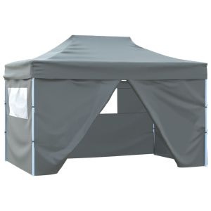 vidaXL carpa pleglable pop-up con 4 paredes 3x4,5 m gris antracita