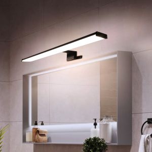 Aplique LED slim para baño y espejo, 8w-40cm, ip44, negro