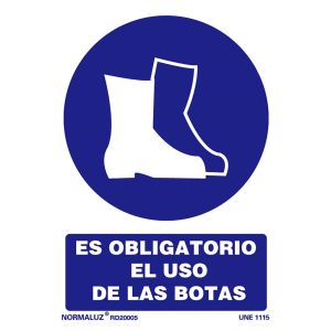 Señal obligatorio usar botas protección