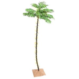 vidaXL palmera artificial con 136 LED blanco cálido 220 cm