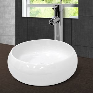 Lavabo de baño ø 400 x 350 mm blanco ecd germany