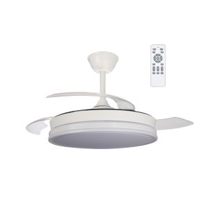 Ventilador de techo retráctil con luz LED 45w surpino blanco 3cct ø106cm