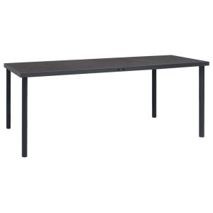 Mesa de comedor de jardín acero gris antracita 190x90x74 cm