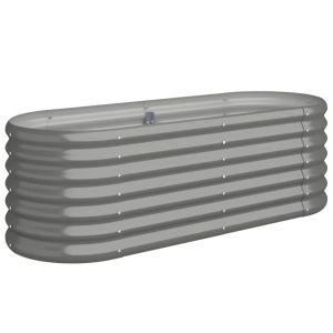 vidaXL jardinera arriate acero recubrimiento polvo gris 114x40x36 cm