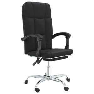 vidaXL silla de oficina reclinable cuero sintético negro