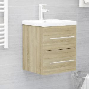 Mueble con lavabo madera de ingeniería roble sonoma es9743
