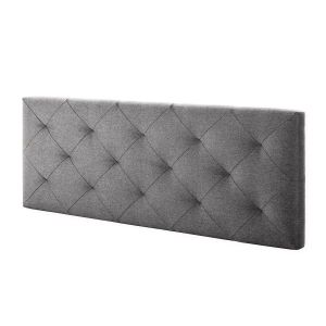 Cabecero tapizado Milan 90x60 cm, Rombos en Tela Gris, 8 cm de Grosor