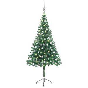 vidaXL árbol de navidad artificial con luces y bolas 564 ramas 180 cm