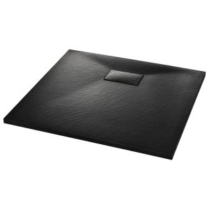 vidaXL plato de ducha smc negro 90x80 cm