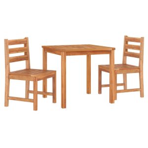 vidaXL juego de comedor para jardín 3 pzas madera maciza de teca