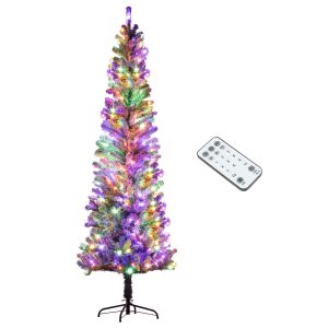 Árbol de navidad plástico, acero color verde 68x68x225 cm Homcom