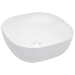 vidaXL lavabo 42,5x42,5x14,5 cm cerámica blanco