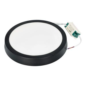 Downlight LED 18w blanco cálido 3000k redondo superficie marco negro