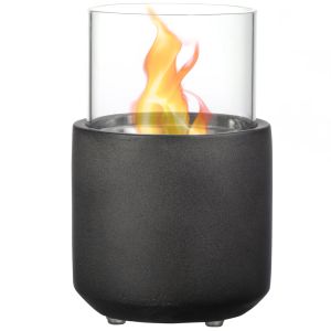 Chimenea de etanol hormigón, vidrio de borosilicato alto color gris