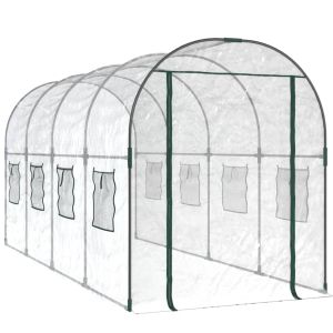 vidaXL invernadero PVC acero pintado polvo transparente 160x400x190cm