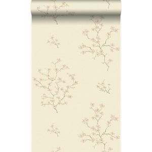 Origin wallcoverings papel pintado flores beige y rosa - 53 cm x 10,05 m