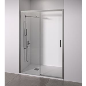 Mampara de ducha corredera 130 a 135x195cm - puerta derecha - plata brillo