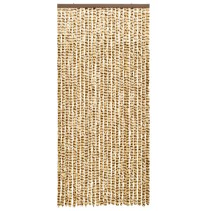 vidaXL cortina mosquitera beige y marrón chenilla 90x220 cm